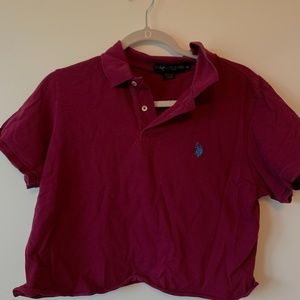 Cropped polo tee-shirt